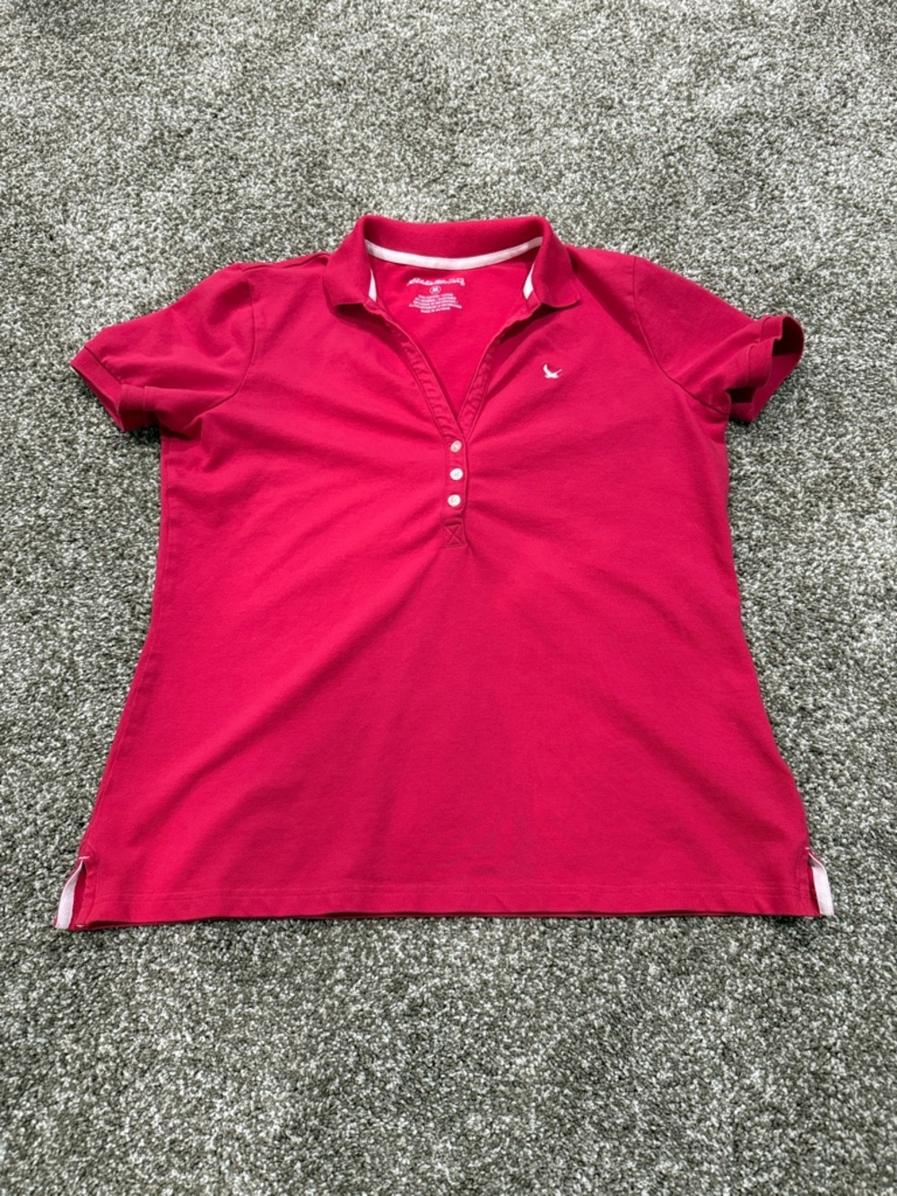 Eddie Bauer Women’s Hot Pink Short-Sleeve Button Placket Polo